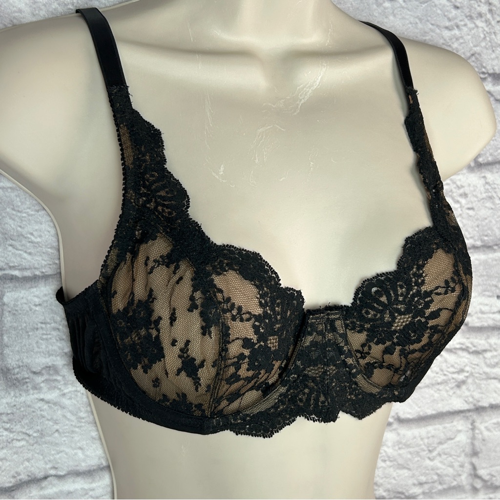 Victoria's Secret Black Lace Overlay Bra